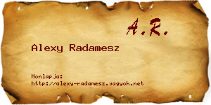 Alexy Radamesz névjegykártya